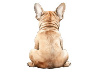 Obraz premium Rear image of dog sitting with his back isolated on transparent background