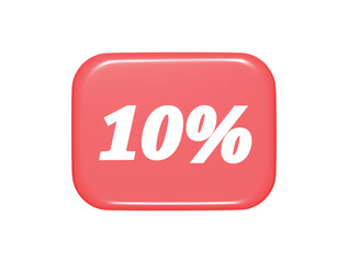 Percent icon 3d render