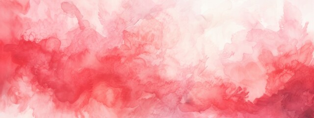 Abstract watercolor paint background painting - Red color with liquid fluid marbled paper texture...