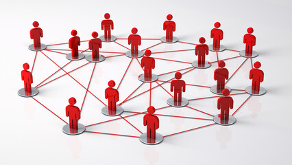 Concept de réseau social professionnel, connections entre personnes © Studio Zenith