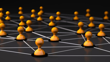 Concept de réseau social professionnel, connections entre personnes