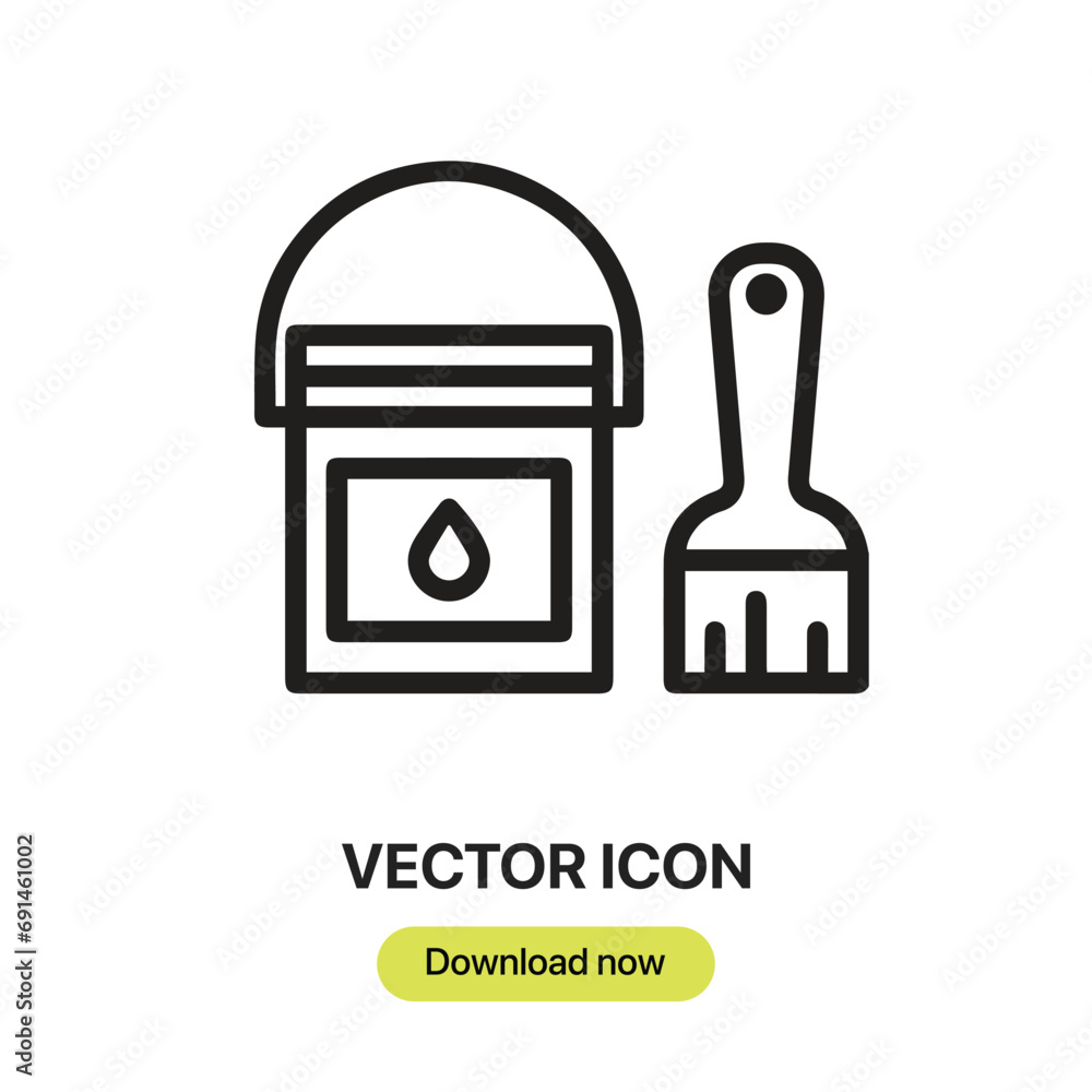 Fototapete Paint Bucket icon vector. Linear-style sign for mobile concept and web design. Paint Bucket symbol illustration. Pixel vector graphics - Vector.	
