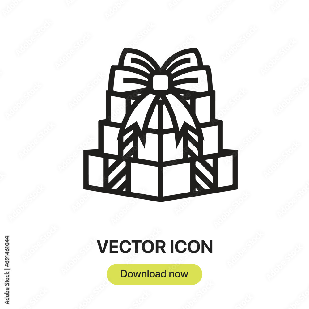 Poster present icon vector. linear-style sign for mobile concept and web design. present symbol illustratio