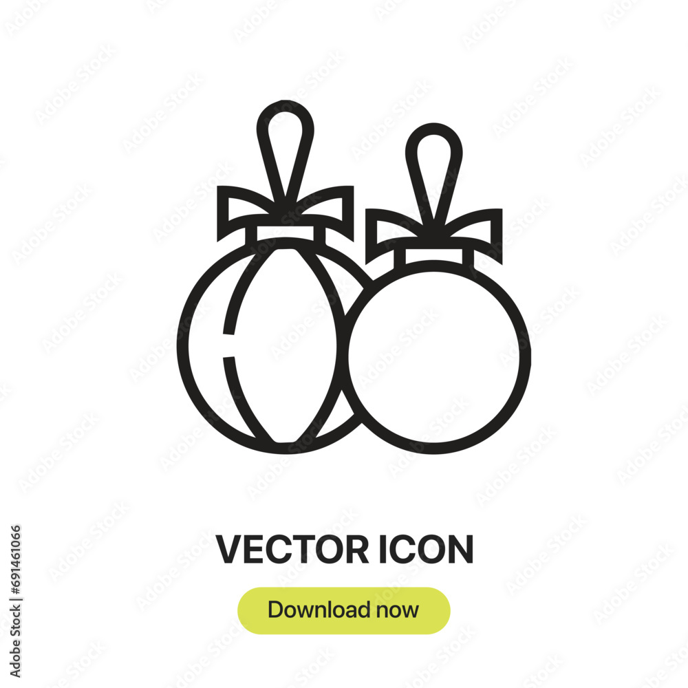 Leinwandbilder christmas ball icon vector. linear-style sign for mobile concept and web design. christmas ball symb