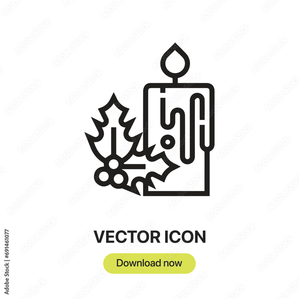 Aufkleber candle icon vector. linear-style sign for mobile concept and web design. candle symbol illustration.