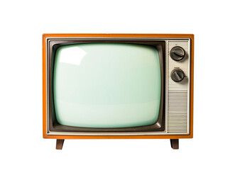 Old style television isolated on transparent background