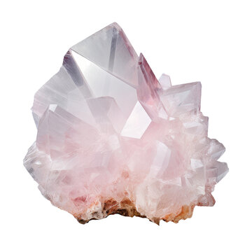 A striking cluster of calcite crystals with soft pink hues