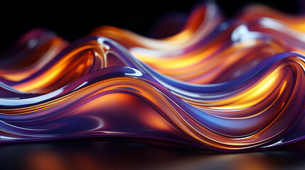 A Wavy Violet and Orange Shiny Backdrop