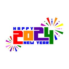 Happy New Year 2024 typography template for Christmas stock illustration