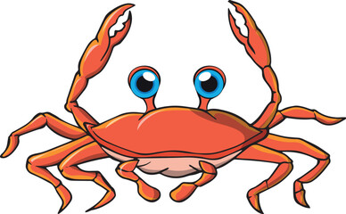 Beautiful colorful sea crab swimming - obrazy, fototapety, plakaty