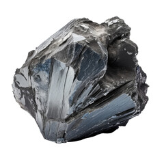 A chunk of hafnium metal showcasing its shiny and dark surface