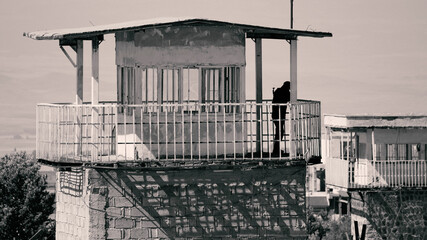 Soldier in the watchtower of prison