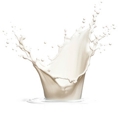 Milk drops shooting into the air isolated on transparent background