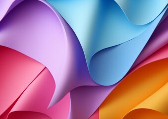 Abstract triangle origami paper art vibrant colorful rainbow colorful gradient background.