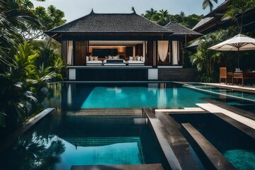 luxury villa with swimming pool in bali