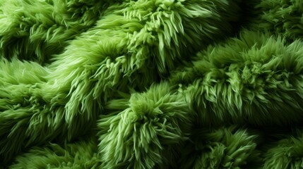 A vibrant green rug with soft fur invites you to step into a cozy indoor oasis - obrazy, fototapety, plakaty