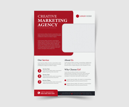 Digital Marketing Flyer Layout, Corporate Flyer with Orange and red Elements, Corporate Business Flyer with Red Accents, Business Plan Layout with red Accents. Corporate business flyer .