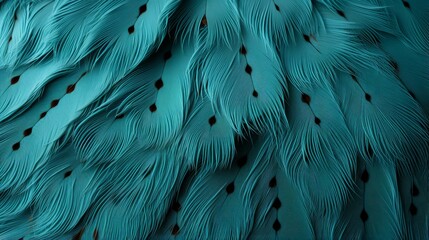 A mesmerizing abstract of teal and aqua feathers, forming a stunning pattern that evokes a sense of...