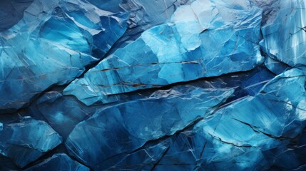 Fototapeta premium A mesmerizing snapshot of the raw beauty and fragility of nature, capturing the glistening blue hues of melting ice against a rugged mountain backdrop