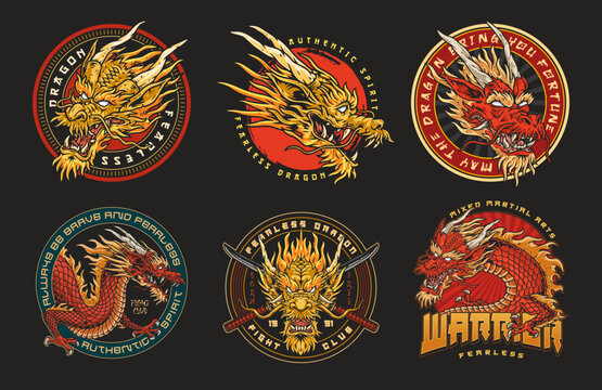 Dragon fight club set sticker