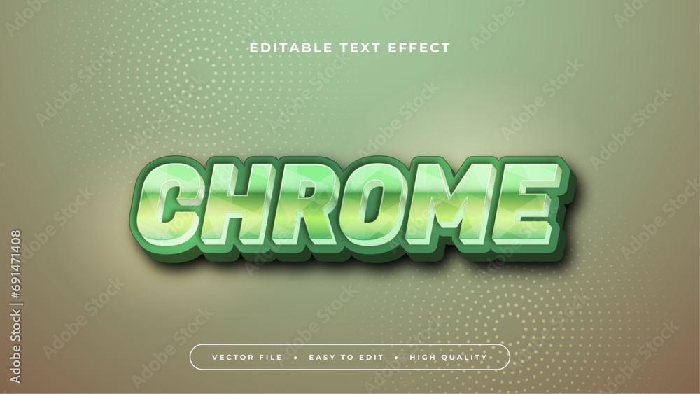 Poster Brown and green chrome 3d editable text effect - font style