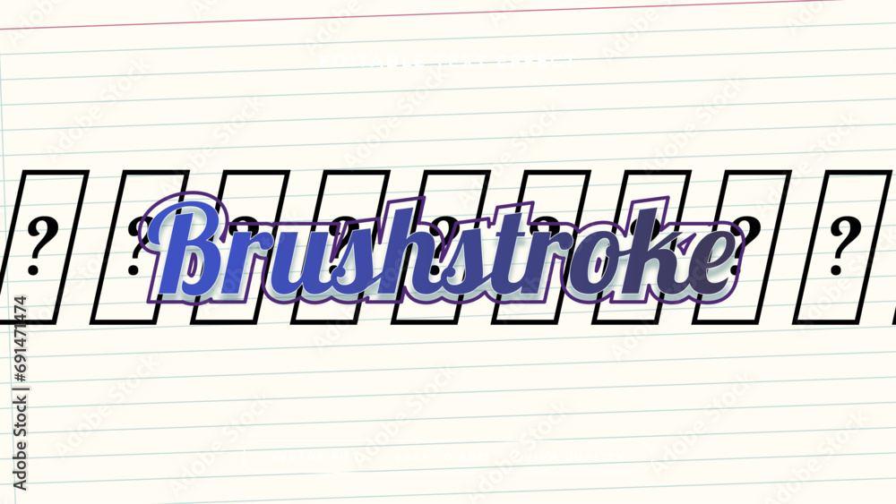 Poster White and blue brushstroke 3d editable text effect - font style