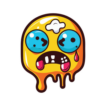 cute cartoon monster emoji illustration