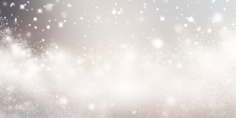 White glitter with shiny sparkles winter background