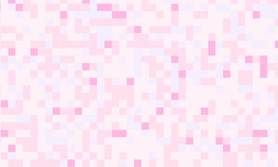 Abstract square pixel mosaic pink background geometric seamless pattern in pastel colors. 8 bit