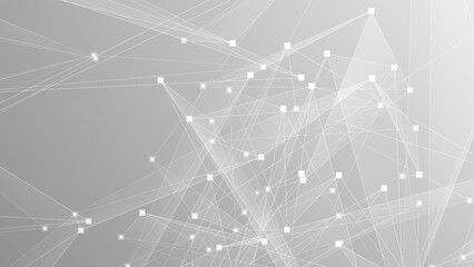 Abstract technology and science polygonal space low poly background Tone gray with connecting dots and lines.