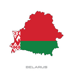Obraz premium Vector illustration of the flag of Belarus with black contours on a white background