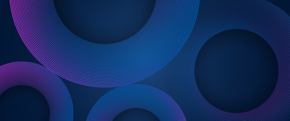 Blue futuristic modern abstract dynamic banner with shiny geometric lines. Futuristic technology concept. Suit for poster, banner, brochure, corporate, website