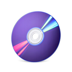 DVD-R writable disk for music, video, movie or data storage isolated. Transparent PNG image.