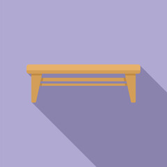 Long picnic bench icon flat vector. Plan space furniture. Patio deck