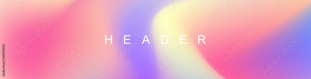 Aufkleber Abstract pastel gradient header background. Innovation header background design for cover. Landing page concept for your graphic design