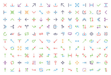 Arrows icon set. Pixel-Perfect