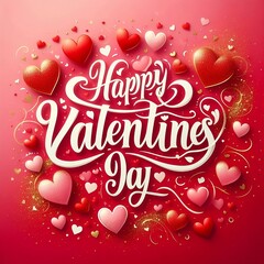 Happy Valentine's day text usable for social media, banner space for copy created with generative ai
