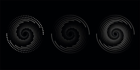 Circular spiral sound wave rhythm from lines.vector illustration