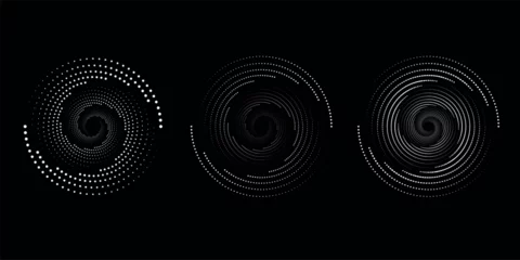 Schilderijen op glas Circular spiral sound wave rhythm from lines.vector illustration © IKMAUL AZKA MUHAMMAD