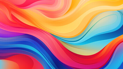 Fototapeta premium Colorful wavy pattern background - ai generative
