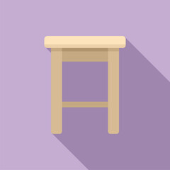 Wood furniture icon flat vector. Architecture project. Deck chair