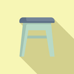 Chair space icon flat vector. Park plan above. Lounge furniture