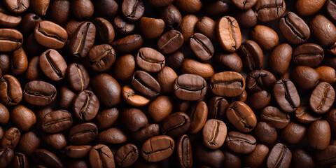 Obraz premium black roasted coffee beans. ai generative