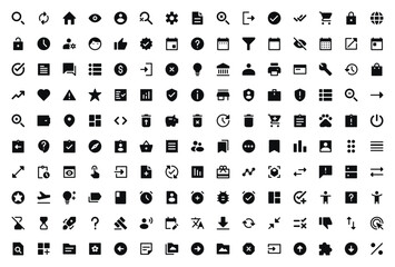 Fototapeta premium User interface icon set. Pixel Perfect