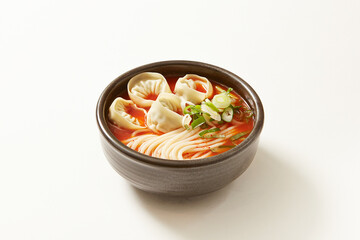 Dumpling soup with noodles, Korean soup dish
