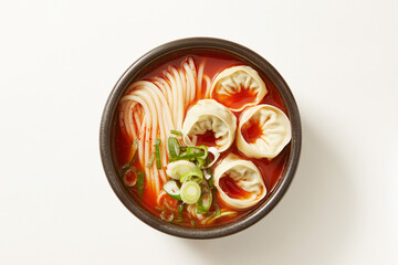 Dumpling soup with noodles, Korean soup dish