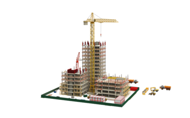 Building Contruction Site, BIM Project, 3d rendering, 3d illustration