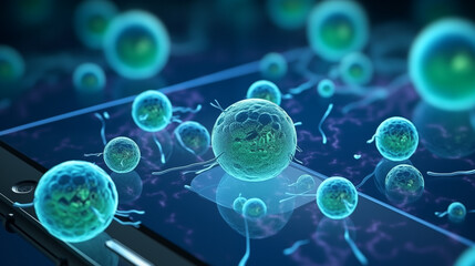 Cell division involves the intricate microbiological process and molecular structure within a cell.