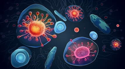 Cell division involves the intricate microbiological process and molecular structure within a cell.