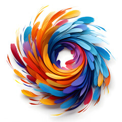 Fototapeta na wymiar Colorful feathers whirpool swirl logo
